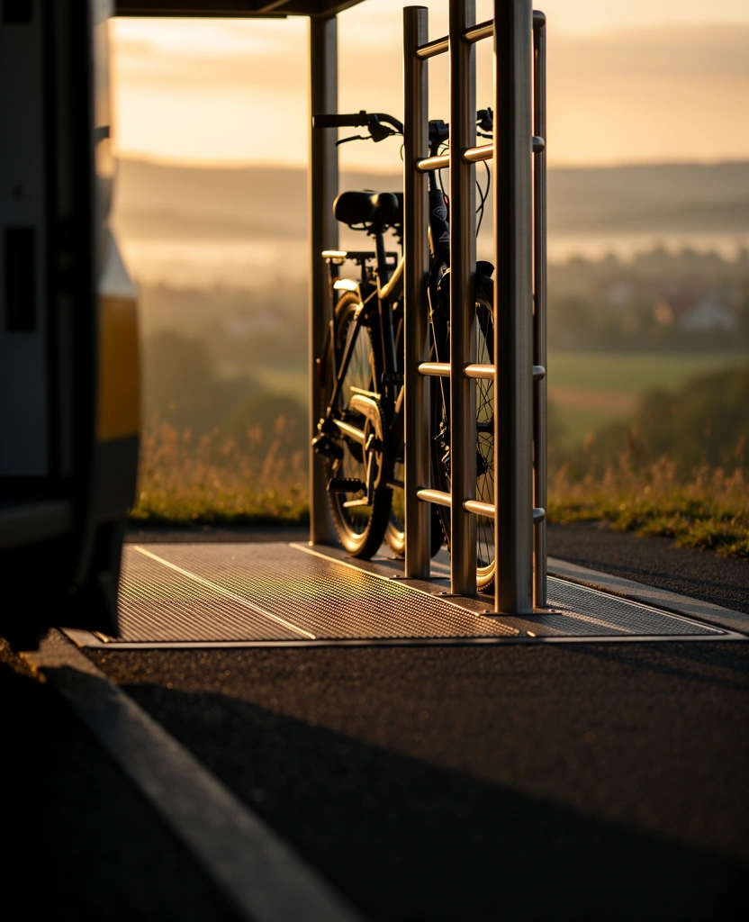 Train interior with bike storage